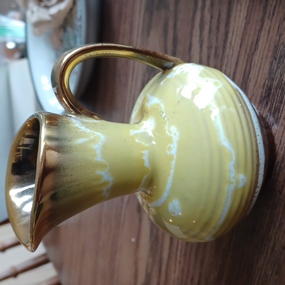 Vintage MCM Ceramic Picture, approx 5" tall, gold luster inside & top Germany462 - Picture 4 of 8